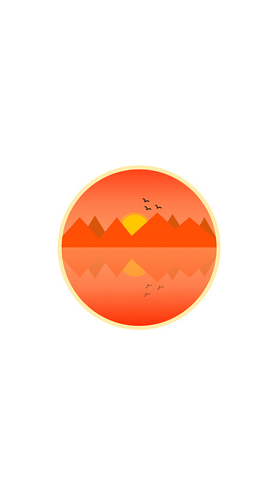 Sunrise Nature 2d design badge figma logo mirroring sunrise