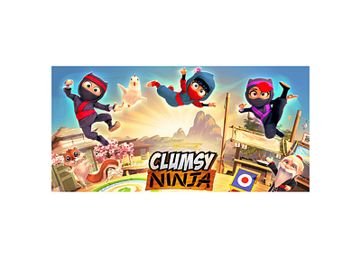 Clumsy Ninja Keyart game illustration ui vector