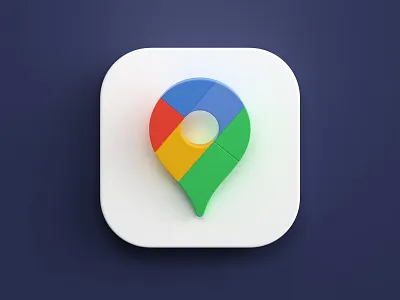 Google maps 3d 3dsmax app big sur design google icon icon design macos maps photoshop render vraz webshocker