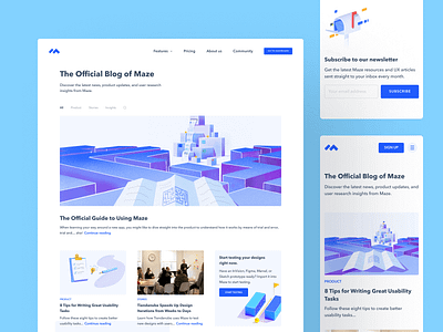 Maze Blog 2.0 Desktop Version blog flat landing ui ux web web design webpage website