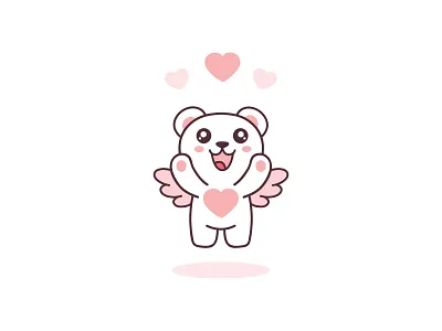 Hello teddy cute heart illustration illustrator simple teddy teddybear