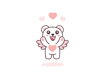 Hello teddy cute heart illustration illustrator simple teddy teddybear