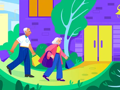 way home animation character character design flat flat illustration infographic prostora vector illustration