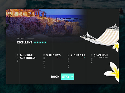 Surf Website Hotel Accommodations Interface Design booking dark dribbble hotel minimal modern ocean photoshop sketch surf ui ui design uidesign uiux ux water web web design webdesign website