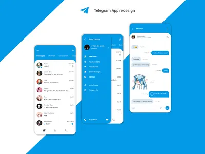 Telegram App redesign app design design art designer designs freelance freelancer message app messenger redesign telegram ui ui ux ui design uidesign uiux