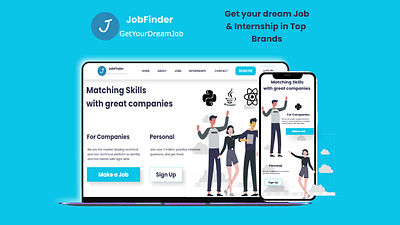 JobFinder Website-App app design illustration internships job search ui ux website design