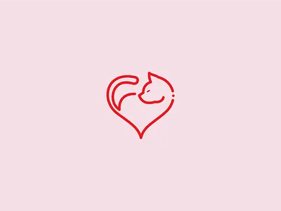 'Love Cat' Logo Design animal lover cat cat logo daily icon heart logo hello dribble iconography kitty kitty cat logodesign logomark love logo pats