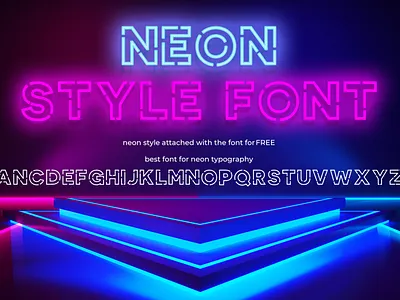 Neon Style Font individual line line neon line neon line neon logo neon pattern tubes