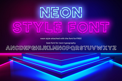 Neon Style Font individual line line neon line neon line neon logo neon pattern tubes