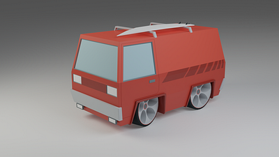 Low Poly Surf Van blender3d illustration low poly