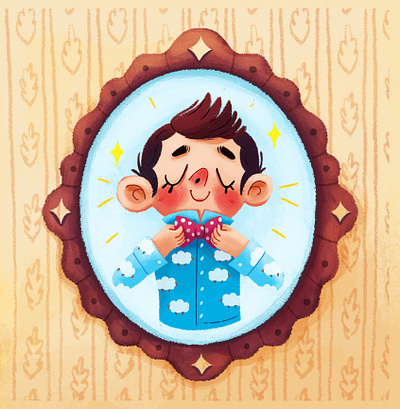 Little boy proud of himself boy character character design children children book illustration childrens book cute illustration mirror prostora