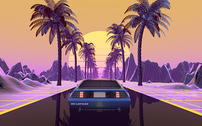 Outrun Series 3d 3d ilustration arnold arnold render cinema4d outrun retro synthesizer vaporwave