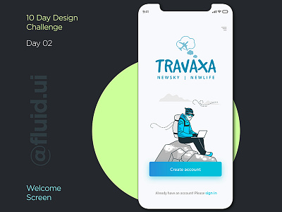 Travel App- Welcome Screen app branding design flat icon illustration logo minimal ui ux vector