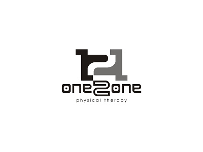 ONE2ONE black branding club fitnees gym healthy logo modern physical therapy white