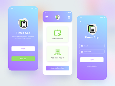 Timesheet App to Track Project Time (WIP) app design minimal mobile app mobile ui ui uidesign uidesigner uiux ux