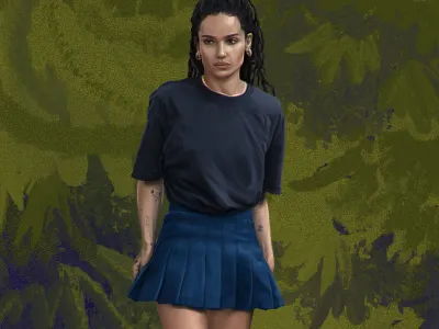 illustration of Zoe Kravitz 2 art character clothes digitalart fanart girl high fidelity illustration portrait portrait art streetstyle streetwear tvseries zoe kravitz