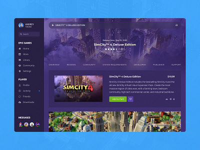 Concept Epic Games | Store Page #29 app concept cover design desktop desktop app epic games feed games launcher page player purchases screen shop store ui user experience user interface ux