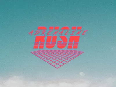 Adrenaline Rush 80s active adrenaline athletic design energy fitness logo minimal outrun retro retrowave synthwave vintage