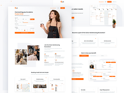 Quiff 💇🏻🌷: Online booking of beauty salons app beauty beauty salon book booking calendar clean dashboad design hair salon interface landing page manage online salon ui ux web web design website