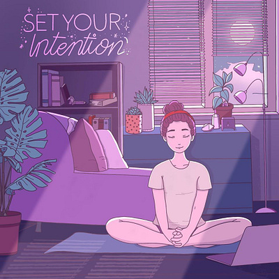 Set Your Intention girlillustration illustration yoga