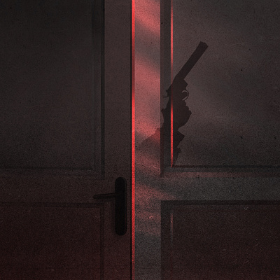 Red Room artwork design digitalart digitalillustration door graphic gun illustration mistery open revolver silent