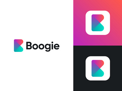 Logo concept for Boogie b letter b logo branding logo type car driving creative icon carpool shared drive colorful art design dynamic effect connection logo design logo design logos app logo designer for hire logo mark symbol minimalist flat modern monogram letter mark overlay overlap purchase sell remote connection connect people turquoise purple red blue colors