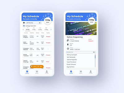 Lecture Schedule App app branding design illustration ui ux