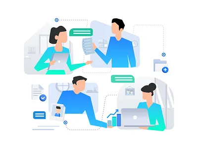 Remote work illustration design flat illustration minimal ui vector web