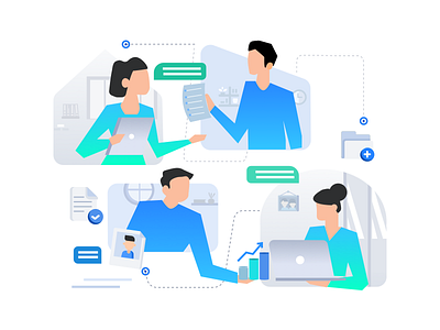 Remote work illustration design flat illustration minimal ui vector web