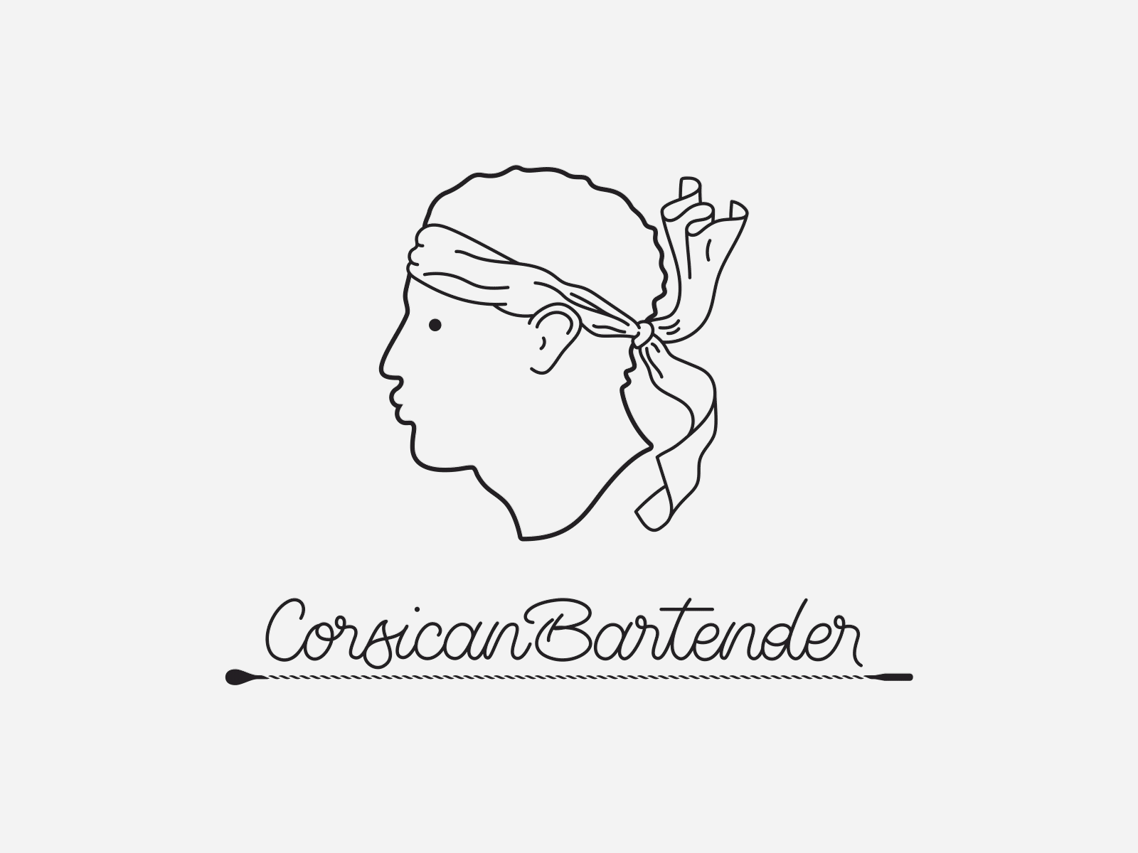 The Corsican Bartender Logo bar barcelona bartender blackandwhite branding branding design handwriting handwritten handwritten logo handwrittenfont illustrator logo logo design