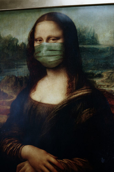 even Monalisa wears a mask then what are you waiting for :p animation branding creativity design flatdesign illustration logo negativespace unique logo ux