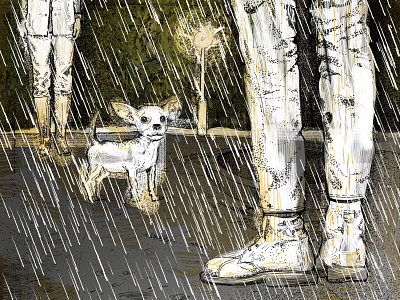 Oblivion dog encounter illustration oblivion sadness