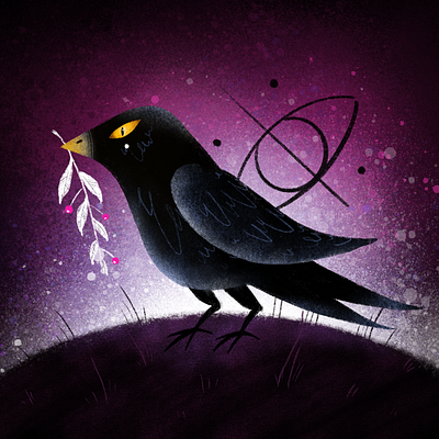 Raven art digital art digital drawing digital illustration digital painting illustration night raven sketch