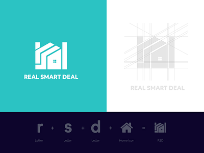 RSD- Logo Design brand identity branding design home icon idenity lettering logo logodesign monogram realsmartdeal realsmartdeal realstate styleguide symbol