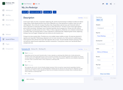 JIRA Redesign design ui ux