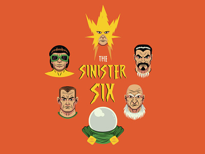 The Sinster Six design doc electro illustration kraven marvel mysterio octopus sandman spider man vector vulture