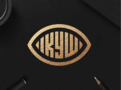 IKYW logo brand creative design designer gold grid icon identity logo logos vector