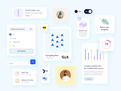 Focus: Yoga & Meditation Concept App Features animation app concept design illustration ios ios app ios app design ui ui design uidesigner uiux user interface userinterface ux ux designer uxui website