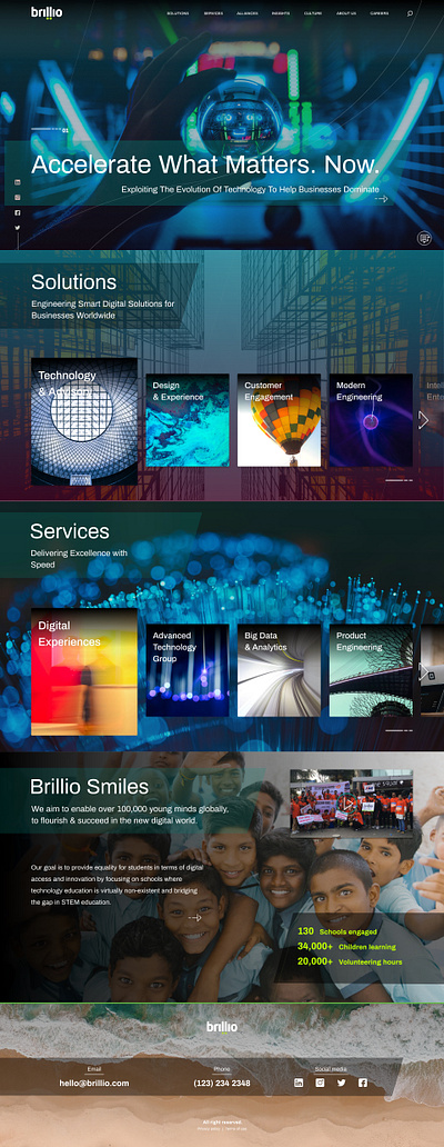 Re-wired, Re-designed. The New Edition of brillio.com adobe xd concept design live web parallax scrolling rebranding recreation responsive design responsive website web site webdesign website concept website design