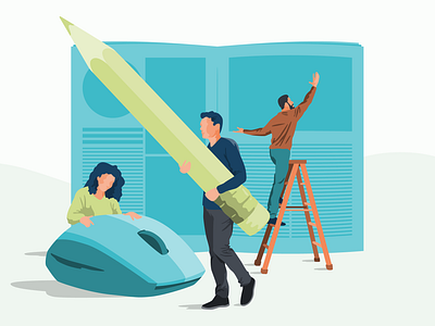 Teamwork Illustration adobe behance bold color design dribbble flat graphic design illustration illustrator people procreate publishing simple team teamwork