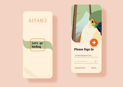 AitabÜ: Let's go birding! app art design illustration illustrator logo minimal ui vector