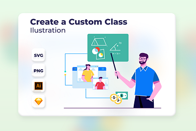 Create a Custom Class app class design education header illustration onboarding school ui vector web website