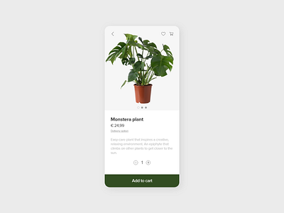 DAILY UI 012 adobe adobexd daily ui dailyui dailyui 012 dailyui012 design ecommerce shop ikea monstera ui uidesign