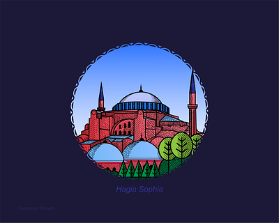 Hagia Sophia hagia sophia illustration vector