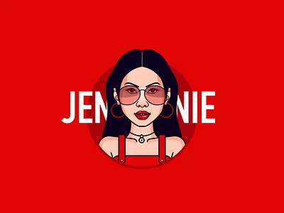 Jennie Kim - Black Pink beauty blackpink creative illustrations jennie kim portrait red sketchapp sticker vector art