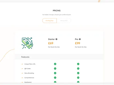 Pricing Table landing page pricing table saas ui ux