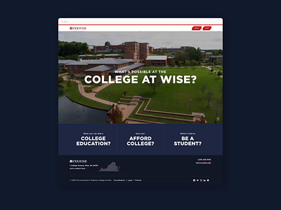 College Recruitment Website > In Motion admissions branding design digital education graphic design higher ed higher education storytelling ui university ux website