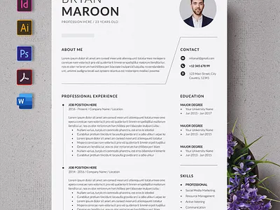 CV a4 clean cover letter creatiforest creative curriculum vitae cv cv design minimal resume template