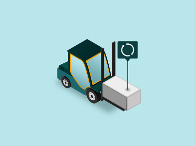 Forklift Rotation forklift illustration industry inventory isometric illustration supplychain vector vehicle