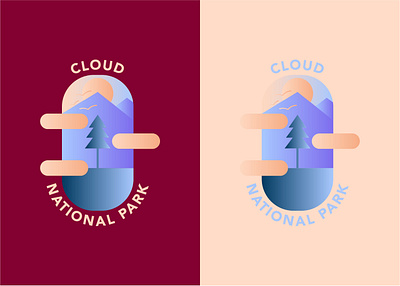 Cloud National Park DLC 20 blue branding chair cloud corto bert dailylogo dailylogochallenge dailylogodesign design happinessdesigns ios logo logodesign logos logotype national park pink ui ux vector